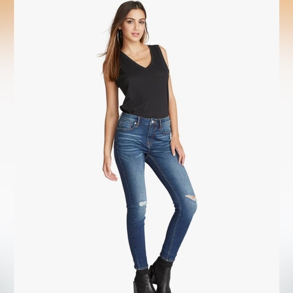 Vigoss Marley Raw Hem Skinny Jeans
